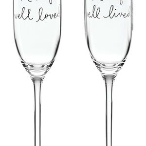 kate spade new york Charmed Life 2-Piece Toasting Flutes, Clear